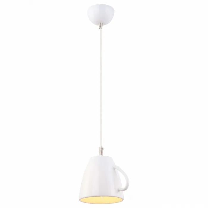 Подвесной светильник Arte Lamp Cafeteria A6605SP-1WH Цвет арматуры хром Цвет плафонов белый от ImperiumLoft