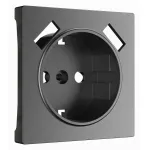 Накладка для розетки с заземлением и 2хUSB Werkel графит матовый W1179564