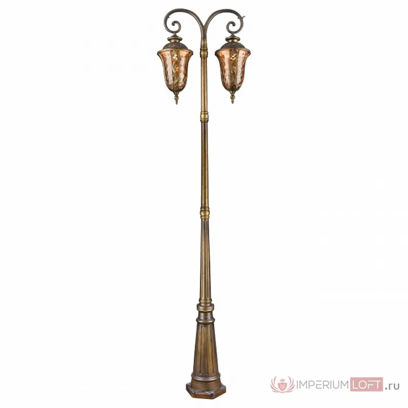 Фонарный столб Favourite Luxus 1495-2F Цвет арматуры золото Цвет плафонов янтарный от ImperiumLoft