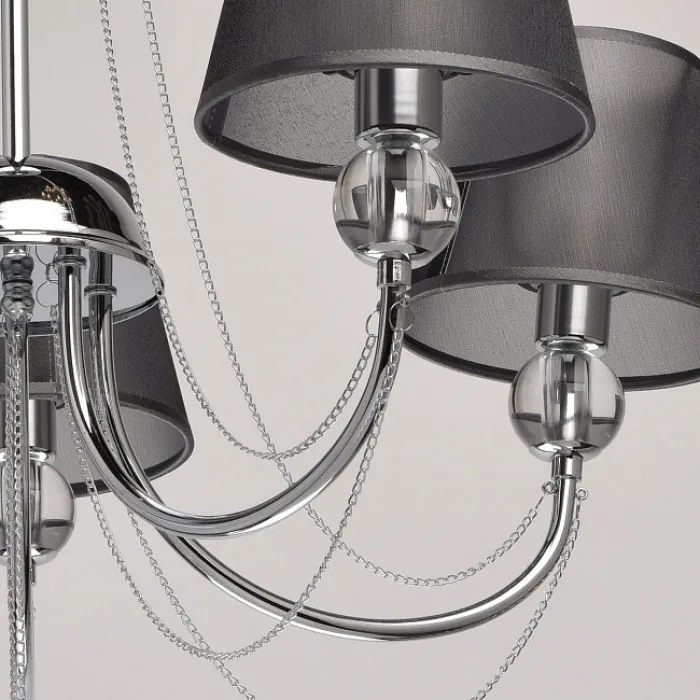 Люстра на штанге MW-Light Федерика 84 684010305 Цвет арматуры хром Цвет плафонов черный от ImperiumLoft