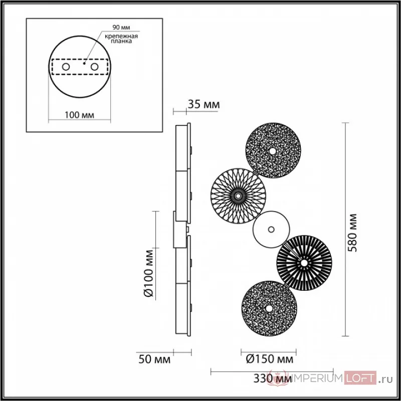 Бра Odeon Light Caramella 1 5416/25WL от ImperiumLoft