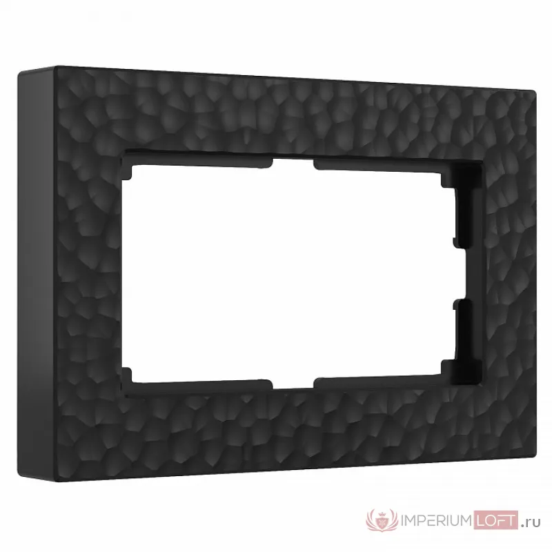 Рамка для двойной розетки Werkel W0082408 (черный) Цвет арматуры черный от ImperiumLoft