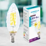 Лампа светодиодная Ambrella Filament E14 6Вт 6400K 202126 Цвет арматуры белый Цвет плафонов белый