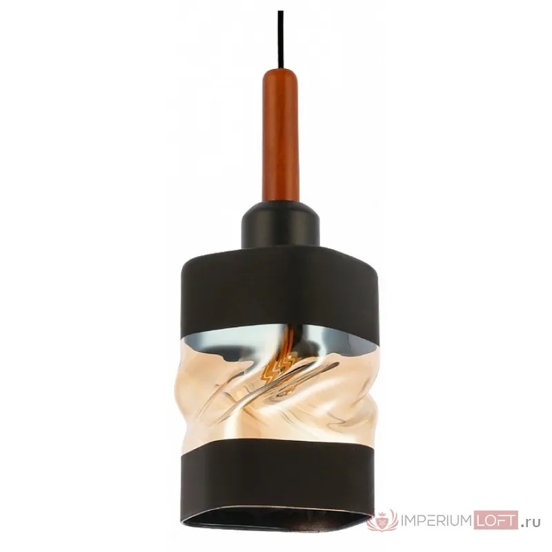 Подвесной светильник EVOLUCE Abiritto SLE114403-01 Цвет плафонов янтарный Цвет арматуры коричневый от ImperiumLoft