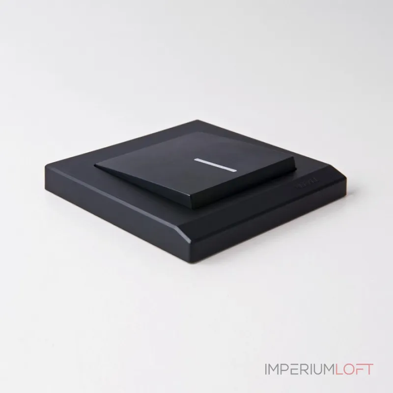 Выключатель проходной одноклавишный с подсветкой без рамки Werkel черный матовый W1112108 Выключатель проходной одноклавишный с подсветкой без рамки Werkel черный матовый W1112108