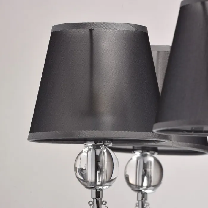 Люстра на штанге MW-Light Федерика 84 684010305 Цвет арматуры хром Цвет плафонов черный от ImperiumLoft