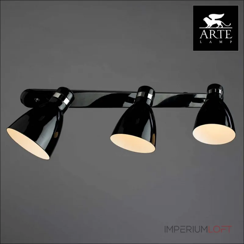Спот Arte Lamp Mercoled A5049PL-3BK Цвет арматуры хром Цвет плафонов черный