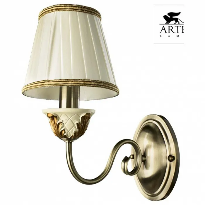 Бра Arte Lamp Benessere A9570AP-1WG Цвет арматуры золото Цвет плафонов белый от ImperiumLoft