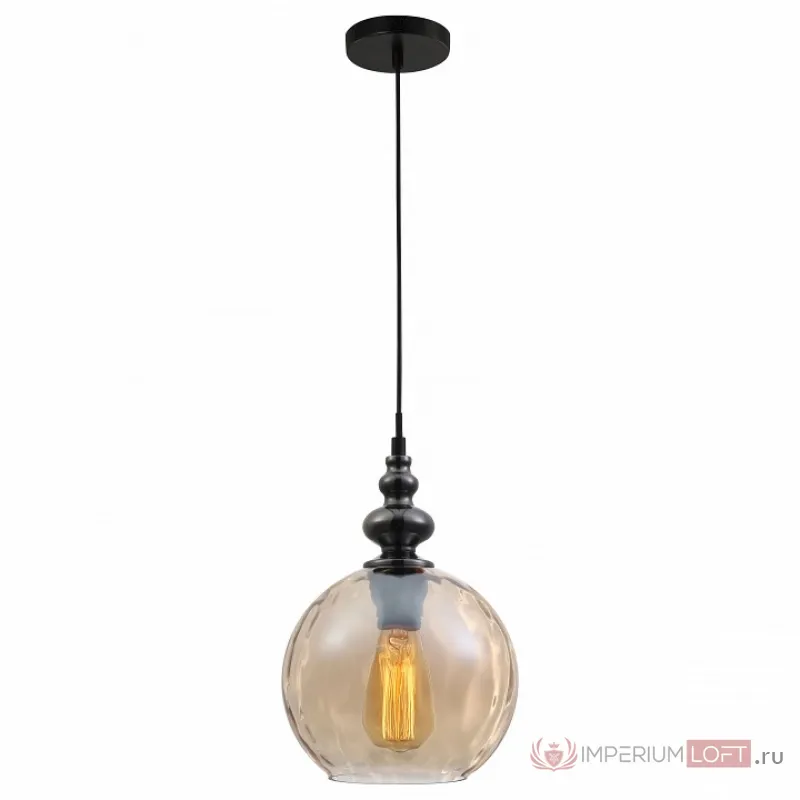 Подвесной светильник TopLight Ida TL1172H-01AB Цвет арматуры черный Цвет плафонов янтарный от ImperiumLoft