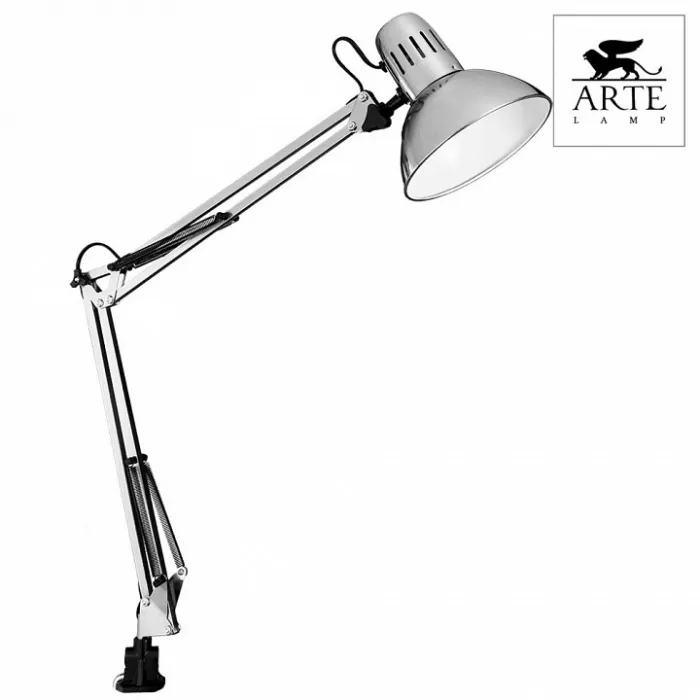 Настольная лампа офисная Arte Lamp Senior A6068LT-1SS Цвет арматуры серебро Цвет плафонов серебро от ImperiumLoft