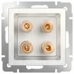 Розетка акустическая без рамки Werkel WL13 WL13-AUDIOx4 Цвет арматуры белый