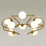 Подвесная люстра Odeon Light Slota 4806/8 Цвет плафонов белый Цвет арматуры золото от ImperiumLoft