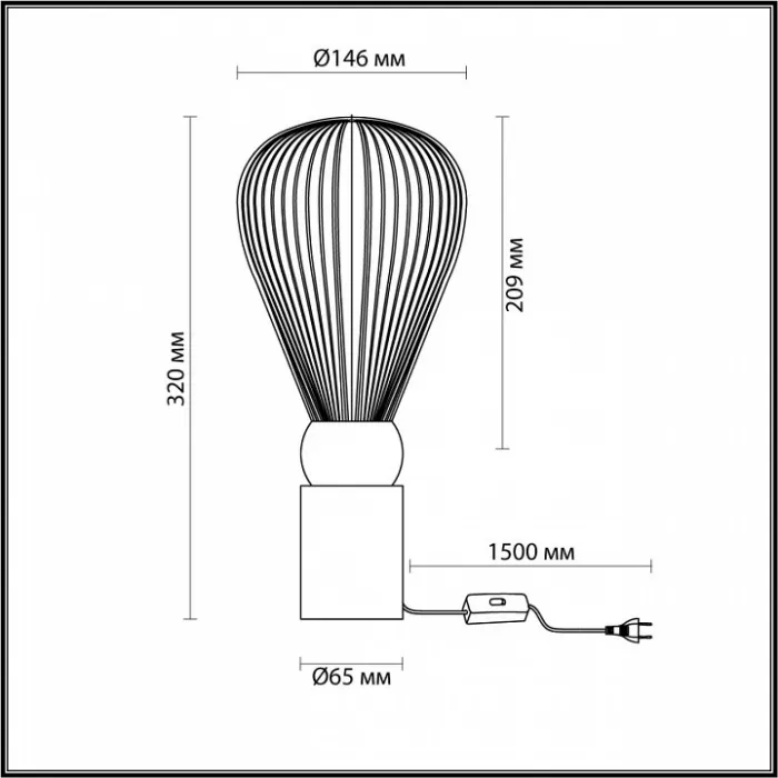 Настольная лампа декоративная Odeon Light Elica 2 5418/1T от ImperiumLoft