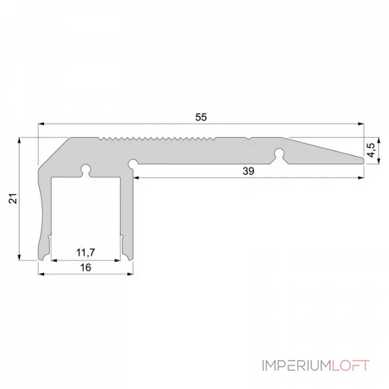 Профиль накладной  Deko-Light AL-02-10 970520 Цвет арматуры серебро