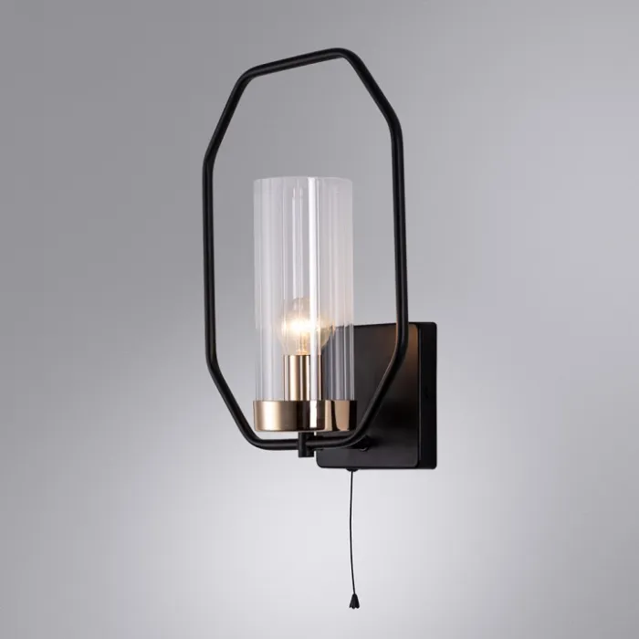 Бра Arte Lamp Celaeno A7004AP-1BK Цвет арматуры Черный Цвет плафонов Неокрашенный от ImperiumLoft