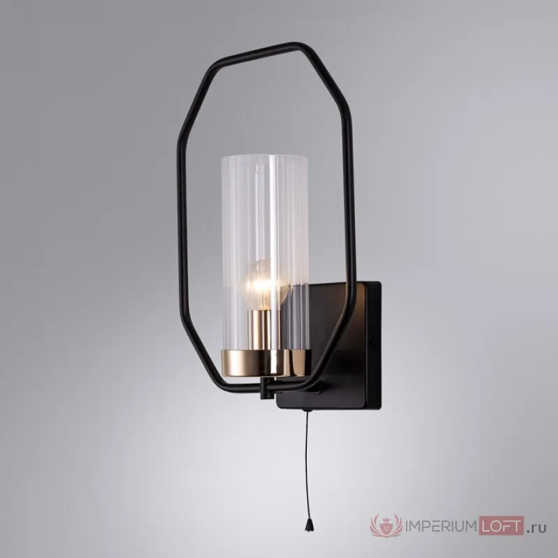 Бра Arte Lamp Celaeno A7004AP-1BK Цвет арматуры Черный Цвет плафонов Неокрашенный от ImperiumLoft