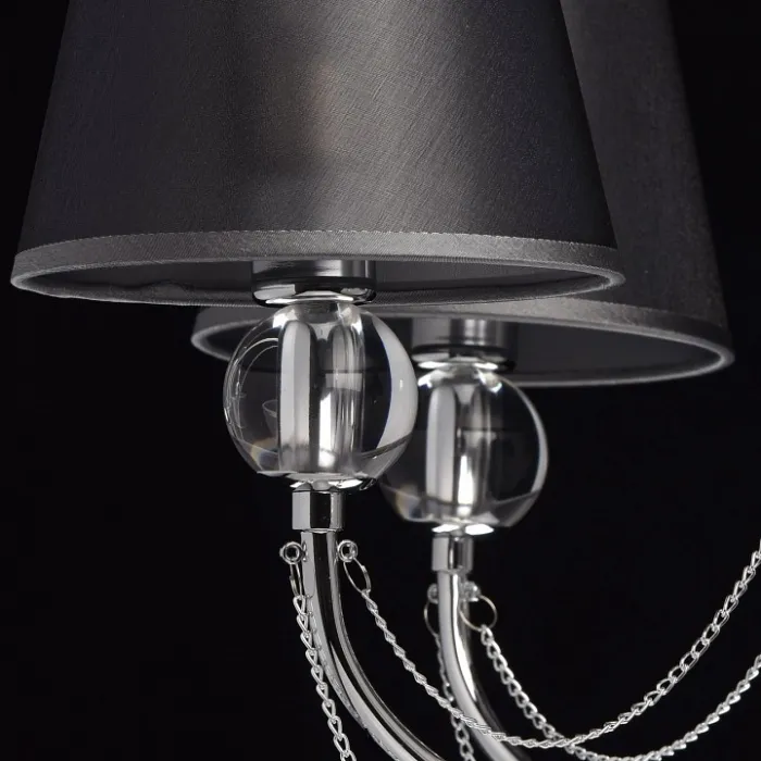 Люстра на штанге MW-Light Федерика 84 684010305 Цвет арматуры хром Цвет плафонов черный от ImperiumLoft
