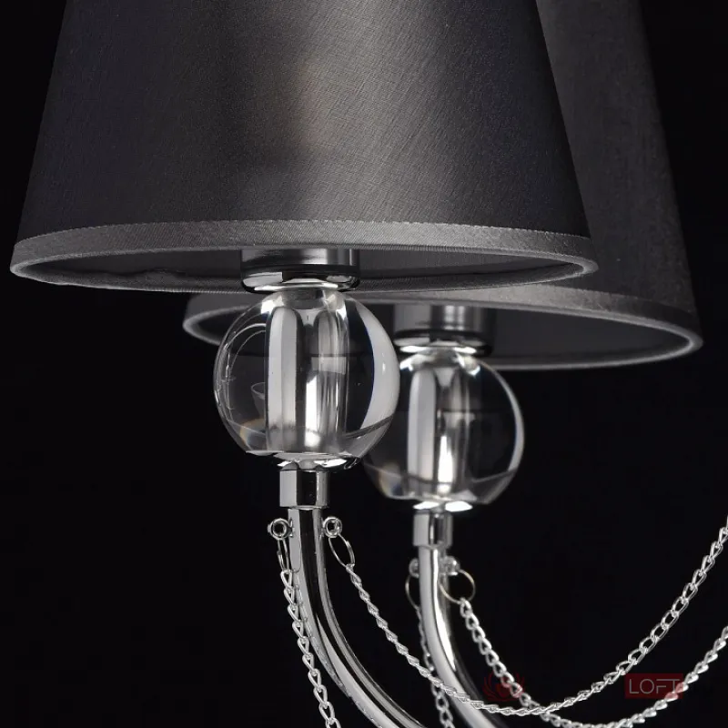 Люстра на штанге MW-Light Федерика 84 684010305 Цвет арматуры хром Цвет плафонов черный от ImperiumLoft