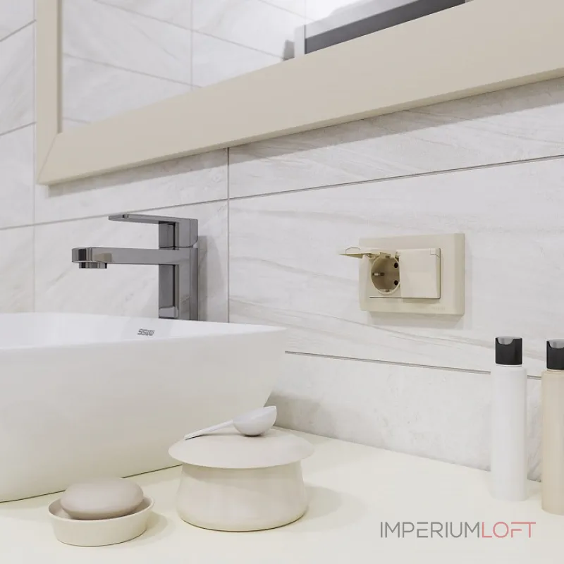 Розетка влагозащищенная с заземлением и шторками, без рамки с крышкой Werkel слоновая кость W1172203 от ImperiumLoft Розетка влагозащищенная с заземлением и шторками, без рамки с крышкой Werkel слоновая кость W1172203 от ImperiumLoft