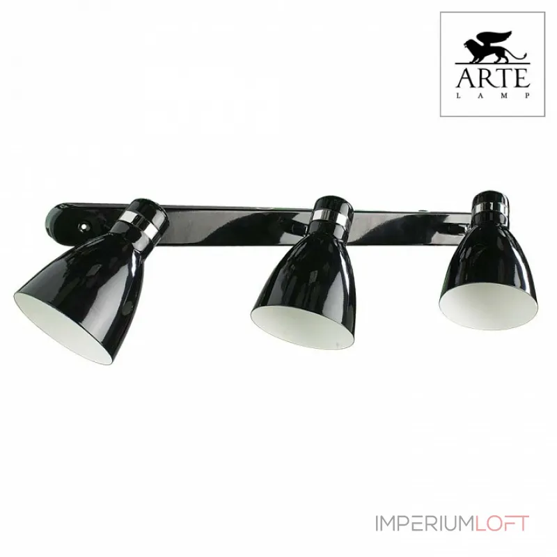 Спот Arte Lamp Mercoled A5049PL-3BK Цвет арматуры хром Цвет плафонов черный