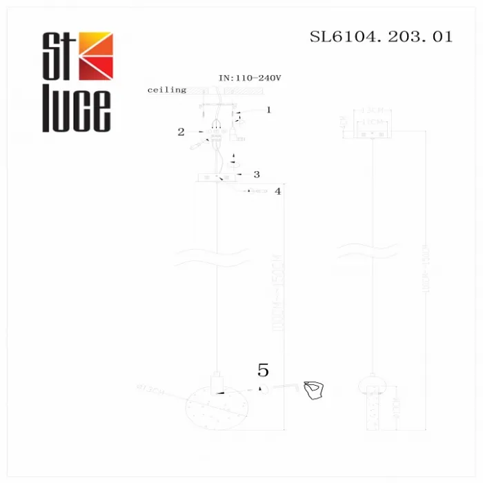 Подвесной светильник ST-Luce Montecelio SL6104.203.01 Цвет арматуры Желтый Цвет плафонов Неокрашенный от ImperiumLoft