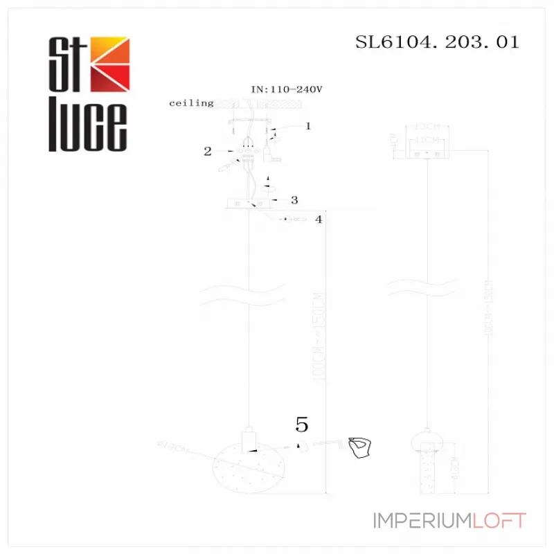Подвесной светильник ST-Luce Montecelio SL6104.203.01 