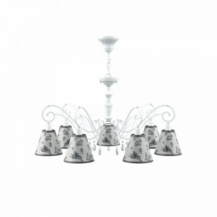 Подвесная люстра Lamp4You Classic 27 E3-07-WM-LMP-O-8-CRL-E3-07-TR-DN Цвет арматуры белый Цвет плафонов серый от ImperiumLoft