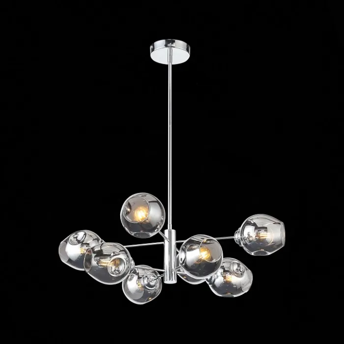 Люстра на штанге ST-Luce Fovia SL1500.103.08 Цвет арматуры золото Цвет плафонов серый от ImperiumLoft