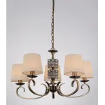 Подвесная люстра Omnilux Pavia OML-61403-05 Цвет арматуры бронза Цвет плафонов кремовый от ImperiumLoft