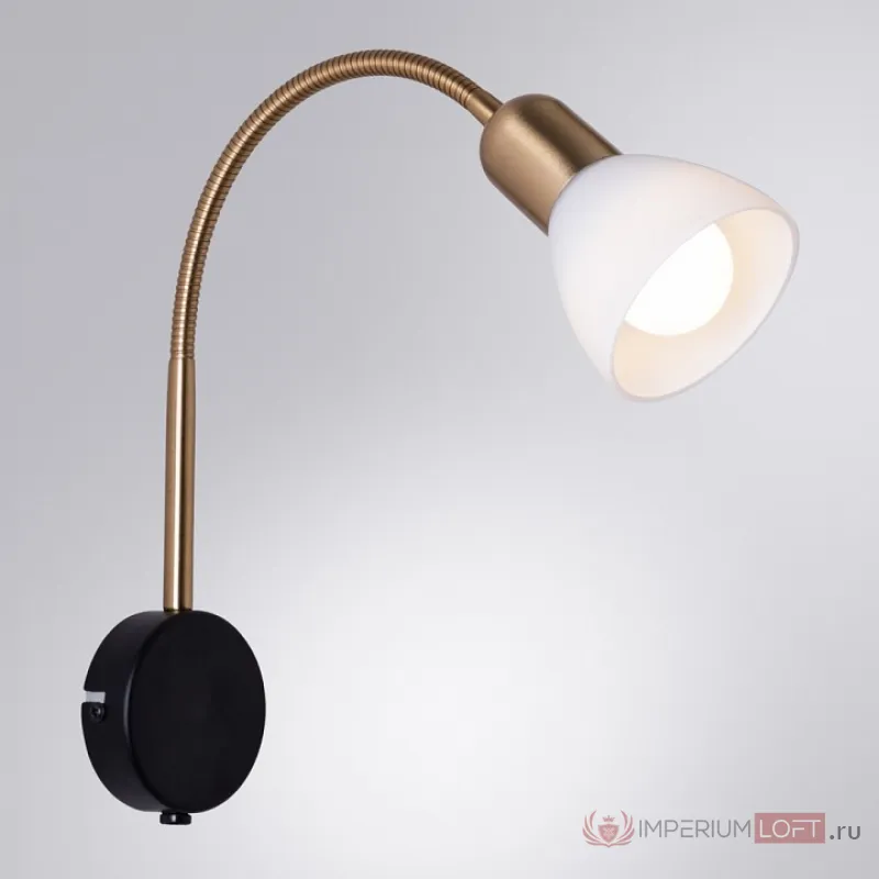 Бра Arte Lamp Falena A3116AP-1BK Цвет арматуры Черный Цвет плафонов Белый от ImperiumLoft