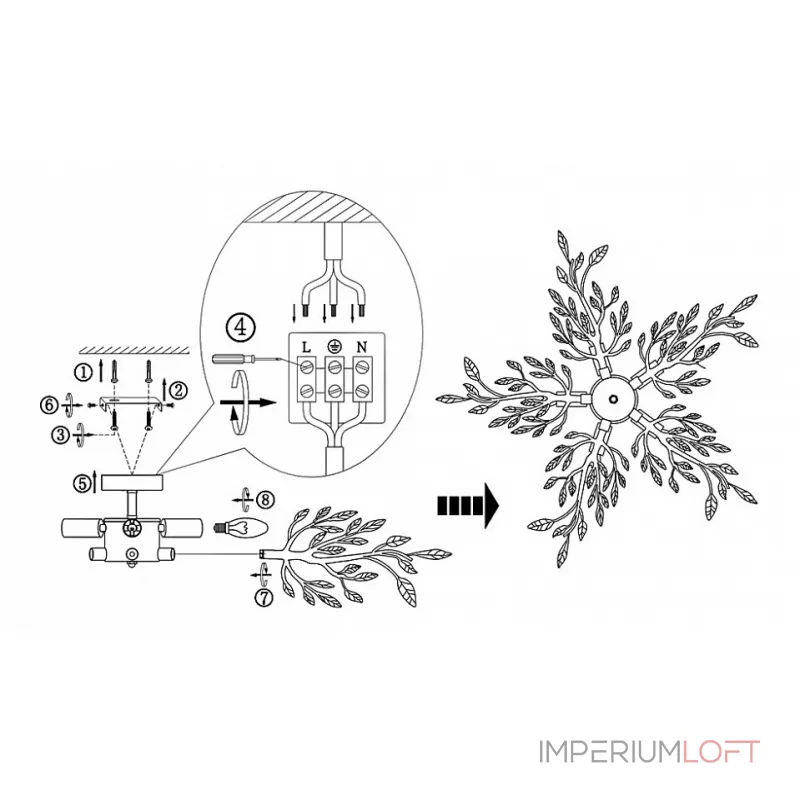 Потолочная люстра Flash 68541-5 Globo