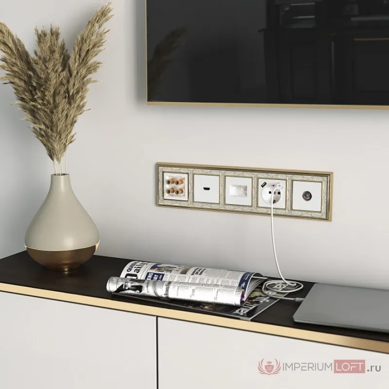 Розетка акустическая без рамки Werkel Белый a051376 от ImperiumLoft