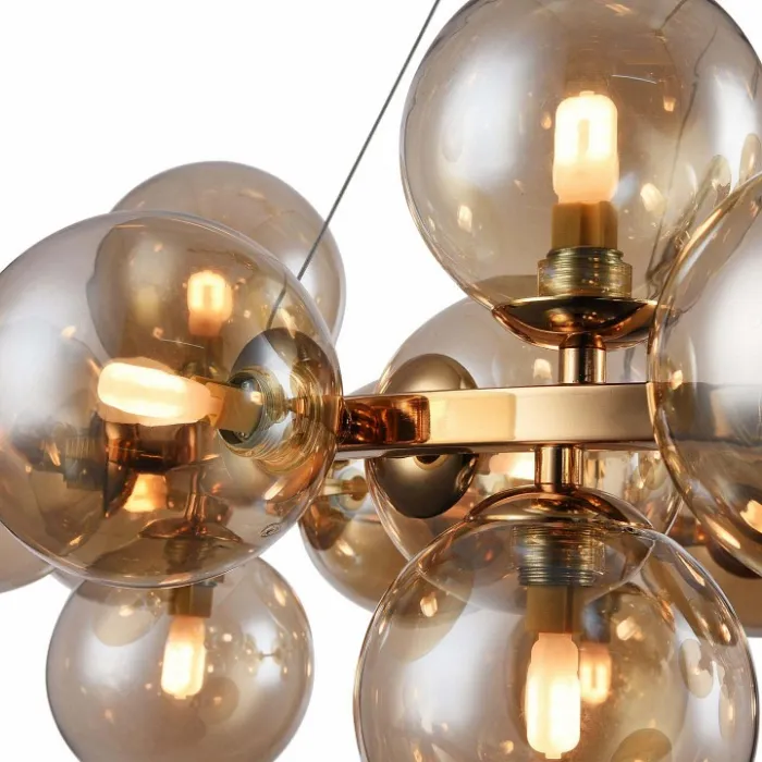 Подвесная люстра Maytoni Dallas MOD548PL-25G Цвет арматуры золото Цвет плафонов янтарный от ImperiumLoft