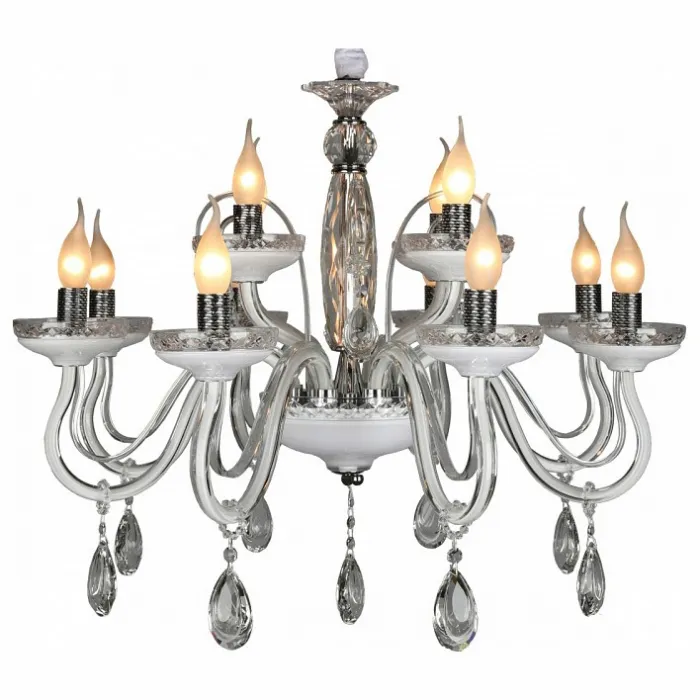 Подвесная люстра Omnilux Salerno OML-34403-12 Цвет арматуры хром Цвет плафонов прозрачный от ImperiumLoft