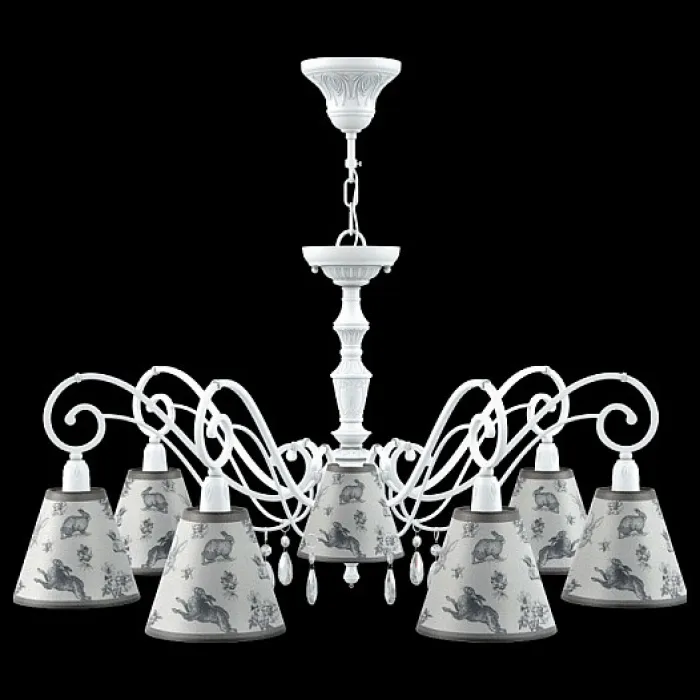 Подвесная люстра Lamp4You Classic 27 E3-07-WM-LMP-O-8-CRL-E3-07-TR-DN Цвет арматуры белый Цвет плафонов серый от ImperiumLoft