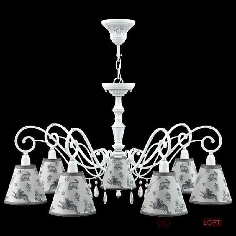 Подвесная люстра Lamp4You Classic 27 E3-07-WM-LMP-O-8-CRL-E3-07-TR-DN Цвет арматуры белый Цвет плафонов серый от ImperiumLoft