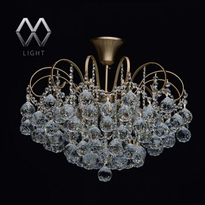 Люстра на штанге MW-Light Жемчуг 1 232016506 Цвет арматуры латунь Цвет плафонов прозрачный от ImperiumLoft