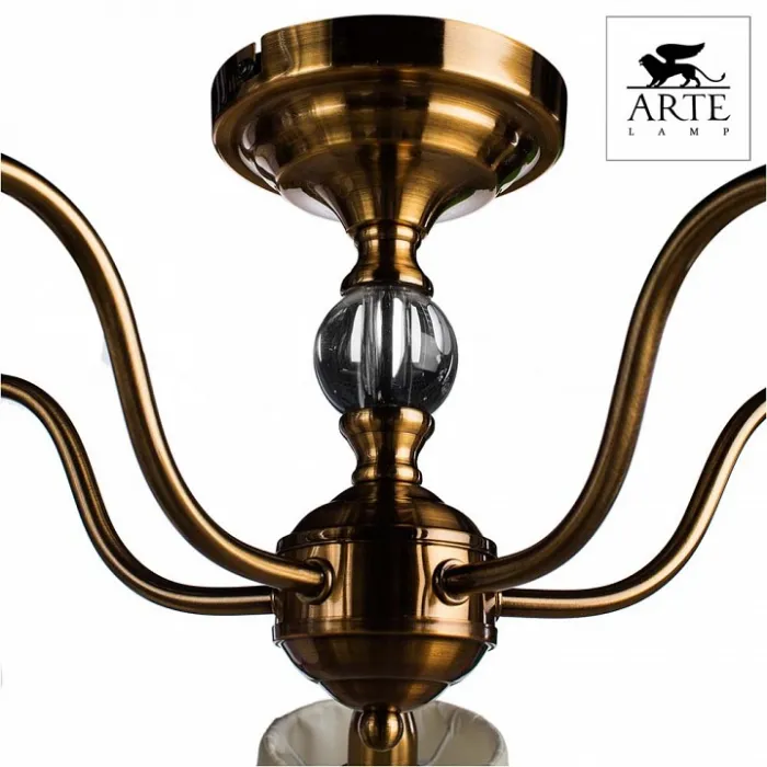 Люстра на штанге Arte Lamp Seville A1509PL-5PB Цвет арматуры медь Цвет плафонов белый от ImperiumLoft