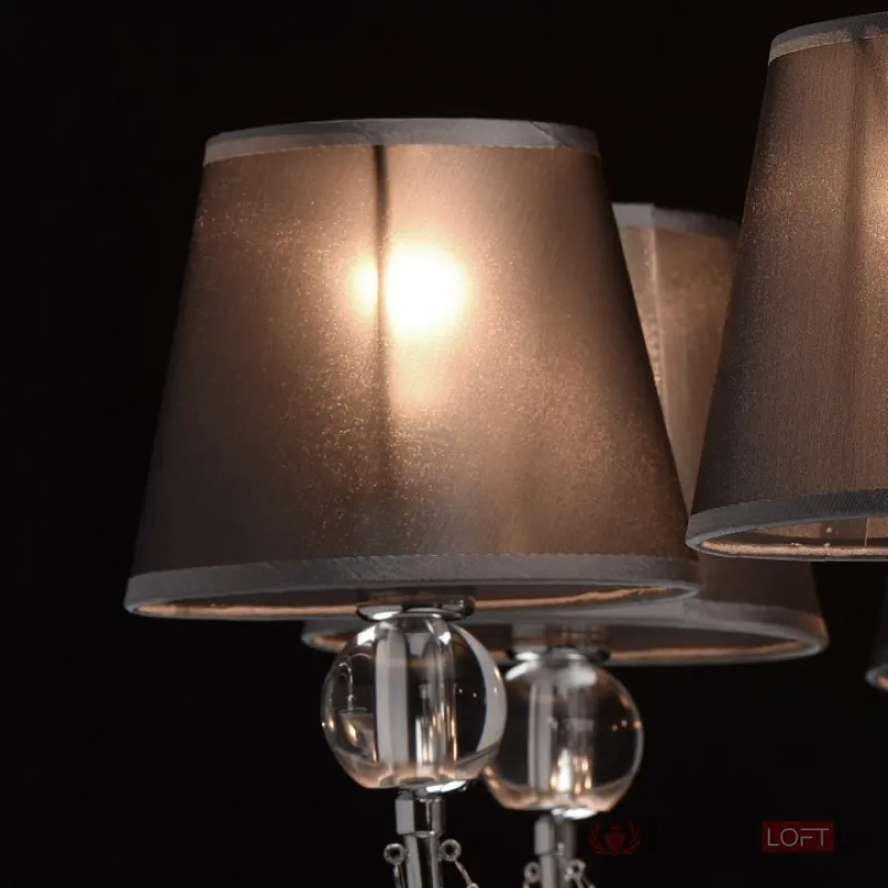 Люстра на штанге MW-Light Федерика 84 684010305 Цвет арматуры хром Цвет плафонов черный от ImperiumLoft