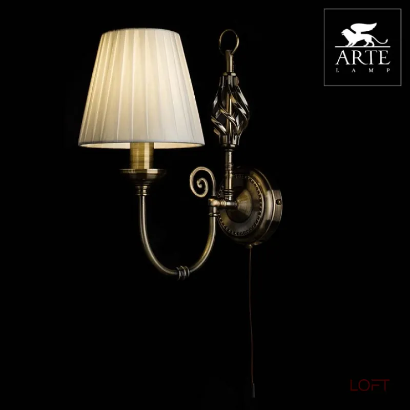 Бра Arte Lamp Zanzibar A8390AP-1AB Цвет арматуры бронза Цвет плафонов белый