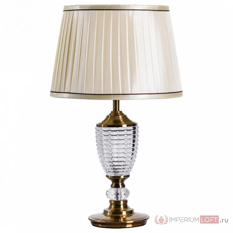 Настольная лампа декоративная Arte Lamp Radison A1550LT-1PB Цвет плафонов кремовый Цвет арматуры медь от ImperiumLoft