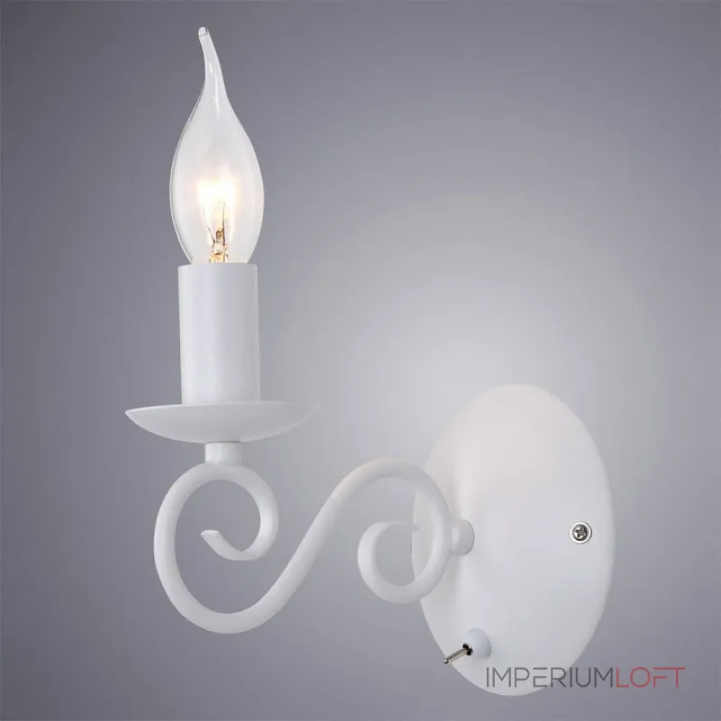 Бра Arte Lamp 1129 A1129AP-1WH Цвет арматуры белый Цвет плафонов прозрачный