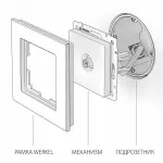 ТВ-розетка без рамки Werkel cеребряный рифленый W1183009 Цвет арматуры серебро