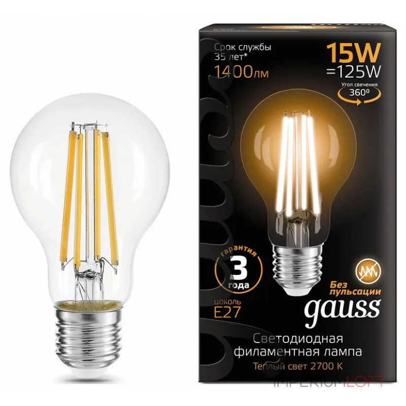 Лампа светодиодная Gauss Filament 102902115