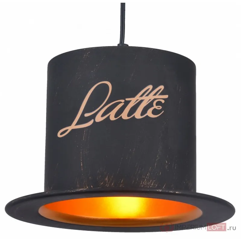 Подвесной светильник Arte Lamp Caffe A5065SP-1BN Цвет арматуры черный Цвет плафонов медь от ImperiumLoft