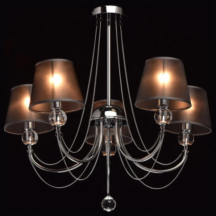 Люстра на штанге MW-Light Федерика 84 684010305 Цвет арматуры хром Цвет плафонов черный от ImperiumLoft