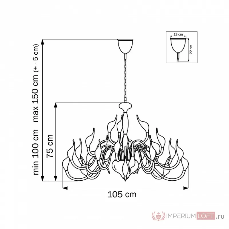 Подвесная люстра Lightstar Cigno Collo 751242 Цвет арматуры золото от ImperiumLoft