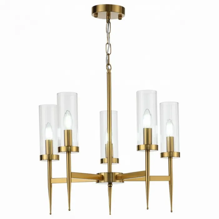 Подвесная люстра ST-Luce Acazio SL1159.303.05 Цвет плафонов прозрачный Цвет арматуры латунь от ImperiumLoft