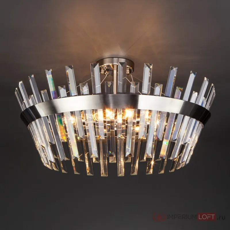 Светильник на штанге TK Lighting Steccato 10111/8 сатин-никель / прозрачный хрусталь Strotskis Цвет арматуры никель Цвет плафонов прозрачный от ImperiumLoft