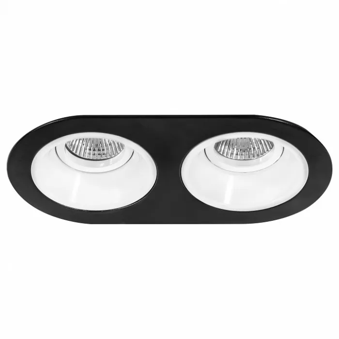 Встраиваемый светильник Lightstar Domino D6570606 цвет арматуры черно-белый от ImperiumLoft